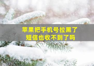 苹果把手机号拉黑了 短信也收不到了吗